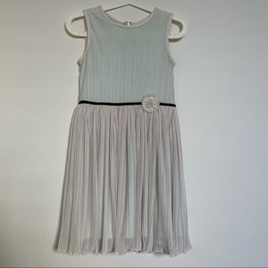 Girls White dress with flower and black ribbon